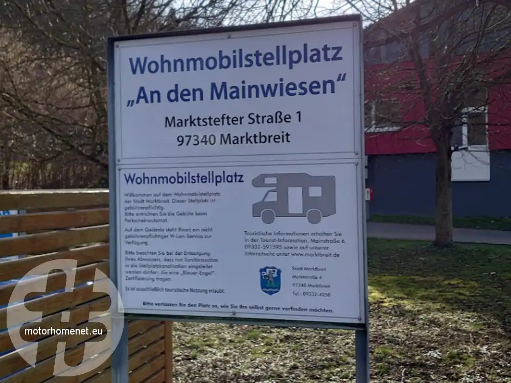 Marktbreit camperplaats An den Mainwiesen Bayern Duitsland