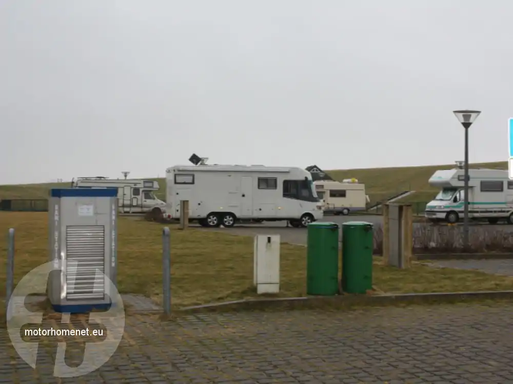 Brokdorf camper parking Elbblick Schleswig Holstein Duitsland